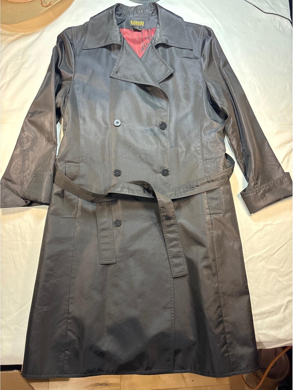 Vintage Georgiou Studio Trench Coat L Made in Cyprus Snake Skin Pattern lined